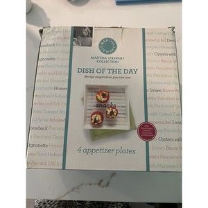 Martha Stewart Collection Dish of the Day Square Appetizer Plates - Set of 4